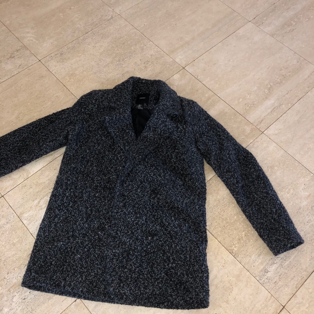 Chenille Structured Grey Coat Sz Small - Picture 3 of 8